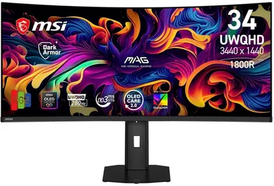Монитор MSI MPG 341CQP QD-OLED X28, 34" UWQHD 3440x1440 280 Гц, изогнутый