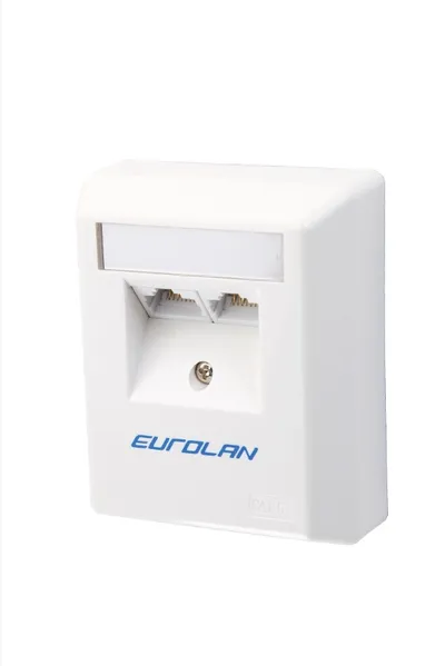 Розетка Eurolan 12D-U6-02WT, 2×RJ45, Cat.6, U/UTP, белая