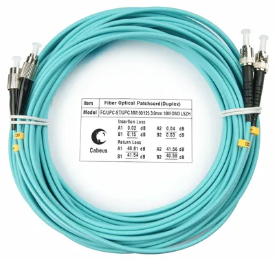 Патч-корд оптический Cabeus FOP-50-FC-ST-10m, FC/ST, 50/125, 10 м
