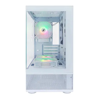 Корпус ПК 1stPlayer Mi2-A-WH-2FC7R-W-1FC7-W, mATX, TG, белый