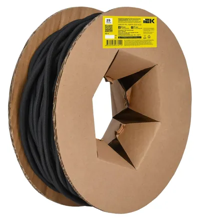Оплетка кабельная IEK UBS30-PL-0809-025-K02, 8–9 мм, 25 м, чёрная