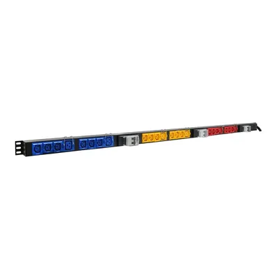 Блок розеток SNR SNR-PDU-18A06B-32L3, 18xC13+6xC19, 32A, 3-фазный, вертикальный