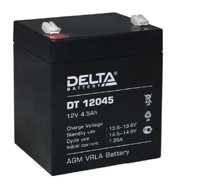 Аккумулятор DELTA 4614010040006, DT 12045, 12 В, 4.5 А·ч, клеммы F1