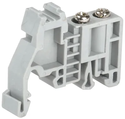 Концевой фиксатор iEK YZN11DF-003-K03, с маркировкой, на DIN-рейку, серый