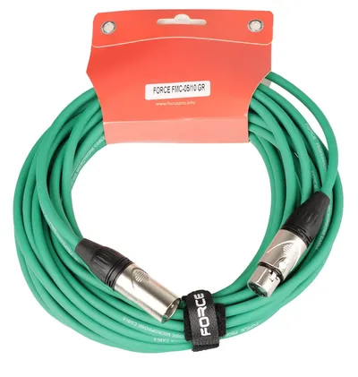 Микрофонный кабель FORCE FMC-05/10 GR, XLR(F)–XLR(M), 10 м, зелёный