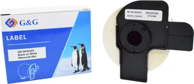 Картридж ленточный G&G GG-DK22223, черный на белом, для Brother P-touch