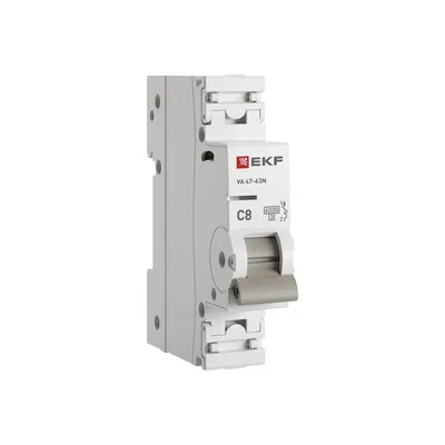Выключатель автоматический EKF M636108C, 1P, 8А, хар-ка C, 6 кА