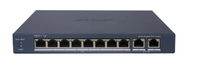 Коммутатор Hikvision DS-3E1510P-EI V2, управляемый, 8×1 Гбит/с PoE + 2×1 Гбит/с RJ45, 110 Вт