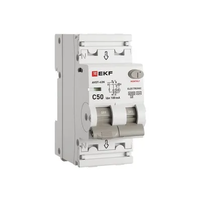 АВДТ EKF D63N26EA50C100, 1P+N, 50А, 100мА, тип A, 6кА