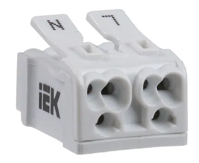 Клемма пружинная IEK UKZ-B06-2P-F0-E0-10, 0,5–2,5 мм², 6 контактов, белая