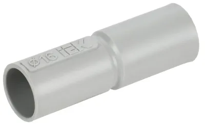 Муфта для монтажных труб IEK ELASTA CTA10D-GIG16-K41-100, d16 мм, ПВХ, серая