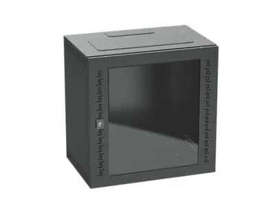 Шкаф телекоммуникационный DKC R5STI1240GSB, 12U, 600x600x400, стекло, RAL9005