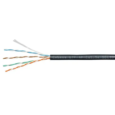 Кабель Cabeus UTP-4P-Cat.5e-SOLID-OUT-LSZH-UV, U/UTP кат.5e, 4 пары 24 AWG, одножильный, LSZH-UV, 305 м