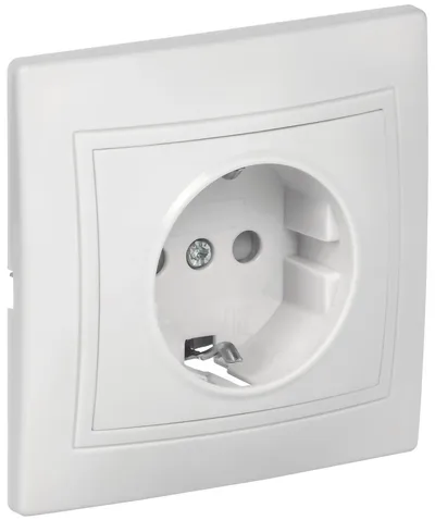 Розетка IEK KVARTA ERK14-K01-16-K, 1-местная, с заземлением и шторками, 16 А