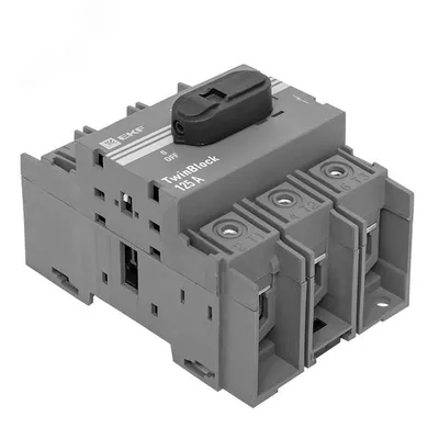 Рубильник EKF tb-125-3p-f, 3P, 125А, с рукояткой