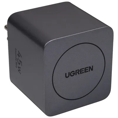Зарядное устройство UGREEN X614 65822, 45 Вт, GaN, USB-C + USB-A, выдвижной кабель