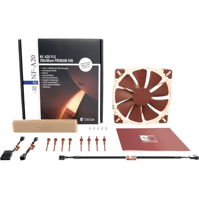 Вентилятор Noctua NF-A20 FLX, 200×200×30 мм, 800 об/мин, 86.46 CFM, 3-pin