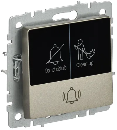 Кнопка звонка IEK BR-V14-2-10-K37, с индикацией, 10А, шампань