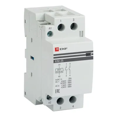 Контактор EKF km-2-25-20, 25А, 2NO, 2 модуля