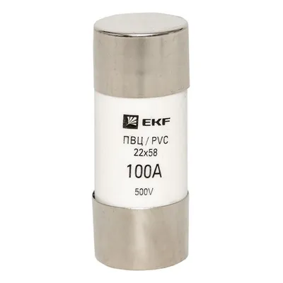 Вставка плавкая EKF pvc-22x58-100, ПВЦ, 22×58, 100А