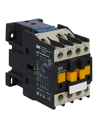 Контактор ИЭК КМИ-11810, 18 А, катушка 24 В AC, 1НО, AC-3