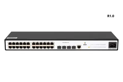 Коммутатор SNR SNR-S2982G-24TE, L2 управляемый, 24×1GbE + 4×SFP, встроенный БП 220 В
