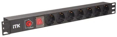 Блок распределения питания ITK PH13-7D3, PDU, 7×Schuko, вход C14, 1U