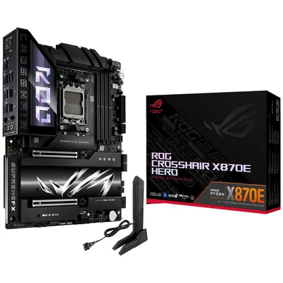 Материнская плата ASUS ROG CROSSHAIR X870E HERO, Socket AM5, ATX, 4×DDR5 до 192 ГБ, 5×M.2, Wi-Fi 7