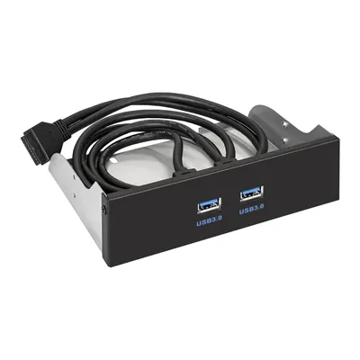 Планка USB ExeGate U5H-615, 5,25", 2×USB 3.0, 19-pin, черная