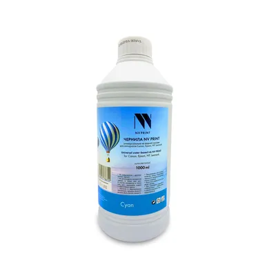 Чернила NV Print NV-INK1000UC, голубые (Cyan), 1000 мл, на водной основе