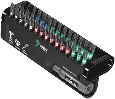 Набор бит WERA WE-057690 Bit-Check 30 Impaktor 1, ударные, 30 предметов, 1/4"