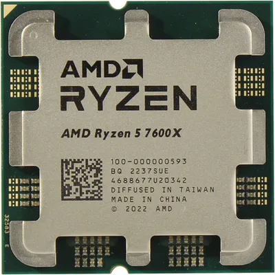 Процессор AMD Ryzen 5 7600X OEM, 6 ядер, AM5, 4.7–5.3 ГГц, 105 Вт