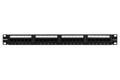 Патч-панель SNR SNR-UD-1U24-5E-H, 19", 1U, 24 порта, cat.5e, неэкранированная