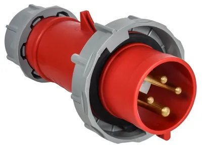 Вилка CEE IEK PSR02-032-4-0-67, 32 А, 380 В, 3P+PE, 6ч, IP67