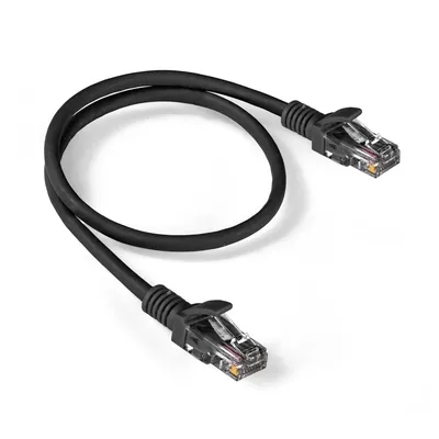 Exegate EX300504RUS Патч-корд ExeGate UTP-RJ45-RJ45-5e-0,5M-BK, UTP, cat.5e, 0.5м, черный