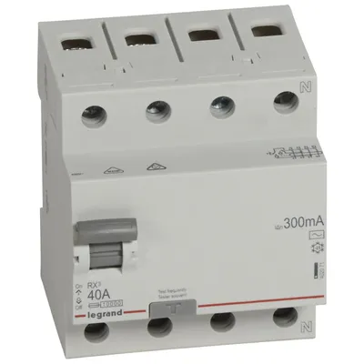 УЗО IEK RX3 402071, 4П, 40 А, 300 мА, тип AC, 400 В, DIN-рейка