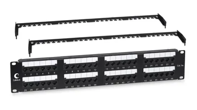 Патч-панель Cabeus PL2-48-Cat.5e-Dual, 19", 2U, 48×RJ-45, 5e
