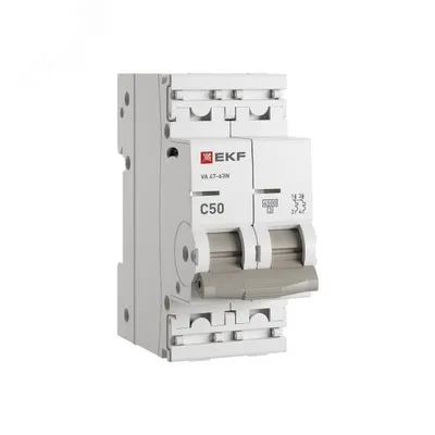 Выключатель автоматический EKF M634250C, 2P, 50А, C, 4.5кА