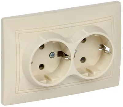Розетка IEK ERK24-K33-16-DM Кварта, 2-местная, 16 А, IP20, с заземлением