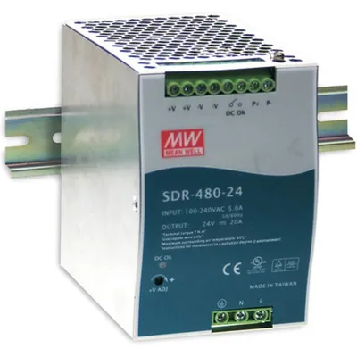 Преобразователь AC-DC Mean Well SDR-480-24, 480Вт, 24В/20А, DIN-рейка
