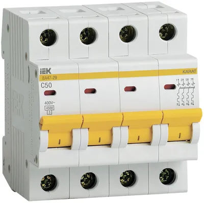 Автоматический выключатель IEK ВА47-29 MVA20-4-050-C, 4P, 50 А, х-ка C