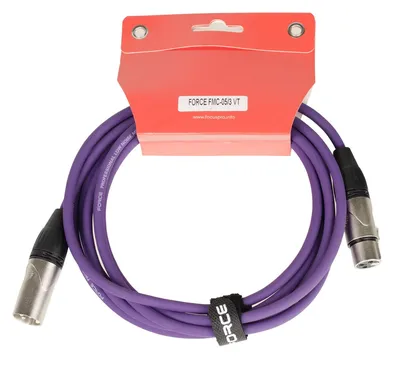 Микрофонный кабель FORCE FMC-05/3 VT, XLR (F) — XLR (M), 3 м, фиолетовый