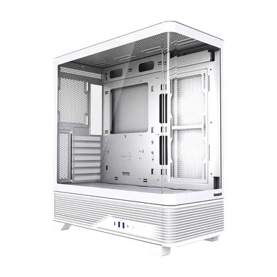 Корпус HSPD F560-TGWH, Mid Tower, ATX/mATX/mITX, закалённое стекло, белый