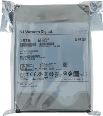 Жесткий диск WD 0F38357, 16TB, SAS 12Gb/s, 3.5", 7200rpm