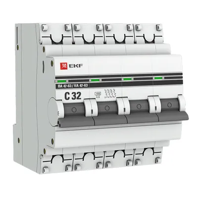 Автоматический выключатель EKF mcb4763-4-32C-pro, 4P, 32 А, C, 4,5 кА