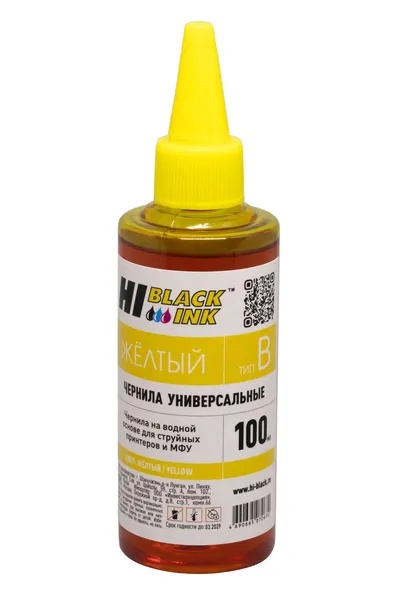 Чернила Hi-Black HB-BR-Y-100ML, универсальные для Brother (тип B-V1), желтые, 0,1 л