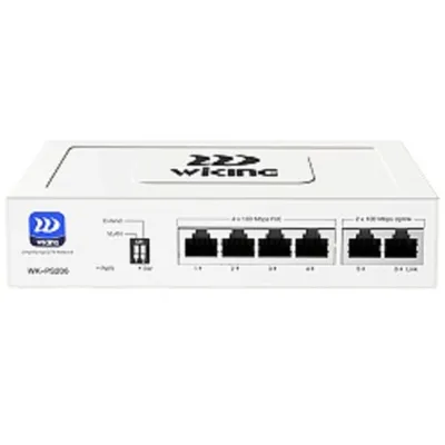 Коммутатор Wi-Tek WK-PS206, PoE 45Вт, 4FE(PoE)+2FE