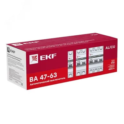 Выключатель автоматический EKF mcb4763-3-03C-pro, 3P, 3А, C, 4.5кА