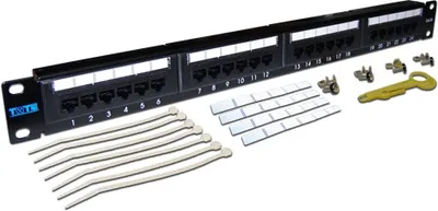 Патч-панель TWT TWT-PP48UTP/6, 48×RJ45, кат.6, неэкранированная, 2U
