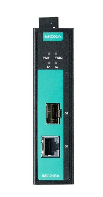 IMC-21GA Медиаконвертер Gigabit Ethernet 10/100/1000BaseTX в 100/1000BaseSFP в металлическом корпусе MOXA